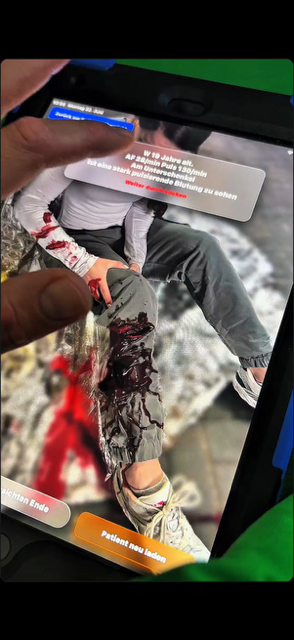 Patientensichtung in der App auf einem Tablet